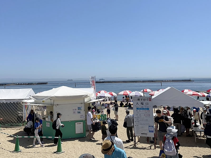 須磨海岸の潮干狩り会場の画像